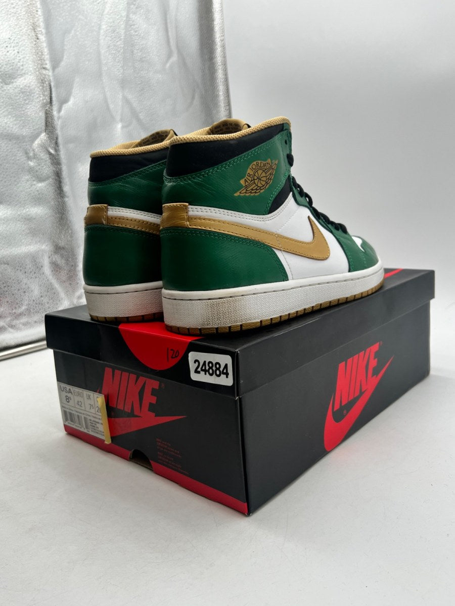 Jordan 1 OG Celtics 8.5 (Lightly Worn Pre-Owned)JordanClover/Metallic Gold/White/Black - Image 4