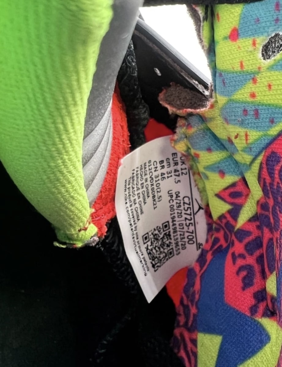 Jordan 5 Retro What The 13 (Heavily Worn Pre-Owned)JordanVarsity Maize/Court Purple-Ghost Green-Solar Orange - Image 4