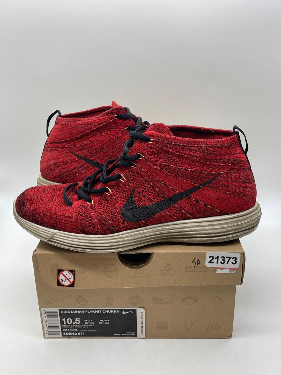 Nike Lunar Flyknit Chukka 'University Red' 10.5 (Heavily Worn Pre-Owned)Nike - Image 1