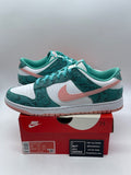 Nike Dunk Low Snakeskin Washed Teal Bleached Coral 12 (Moderately Worn Pre-Owned) - Image 1