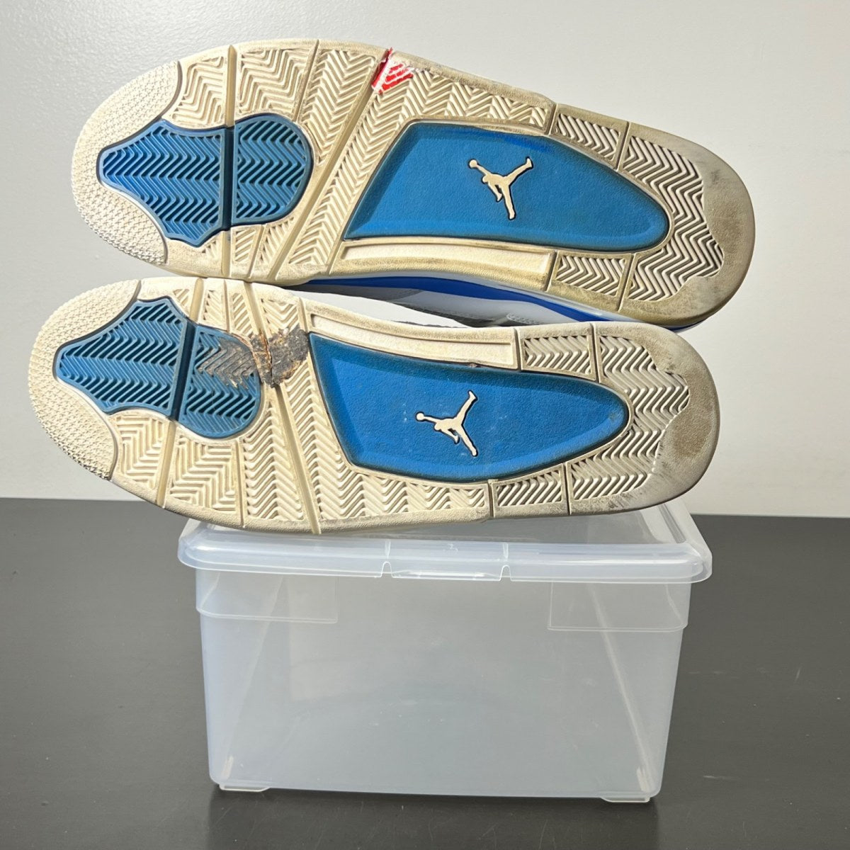 Jordan 4 Retro Military Blue (2012) 14 (Heavily Worn Pre-Owned)JordanWhite/Military Blue-Neutral Grey - Image 5