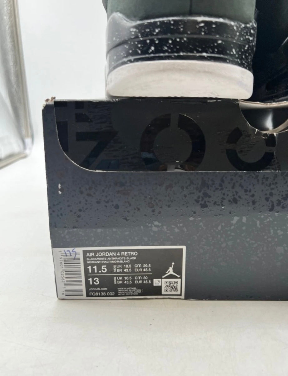 Jordan 4 Retro Fear (2024) 11.5 (Moderately Worn Pre-Owned)JordanBlack/White/Anthracite/Black/Pure Platinum - Image 4
