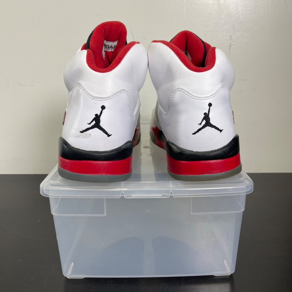 Jordan 5 Retro Fire Red Black Tongue (2013) 13 (Moderately Worn Pre-Owned)JordanWhite/Fire Red-Black - Image 4