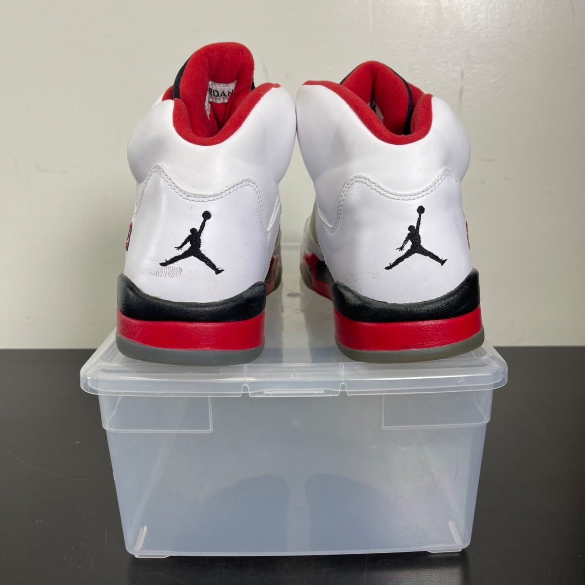 Jordan 5 Retro Fire Red Black Tongue (2013) 13 (Moderately Worn Pre-Owned)JordanWhite/Fire Red-Black - Image 4
