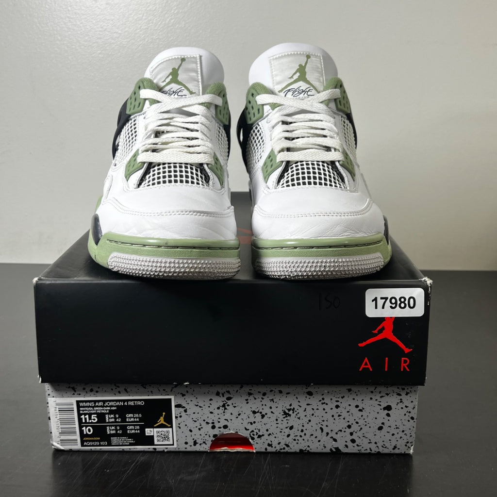 Jordan 4 Retro Seafoam (Women's) 11.5W (Moderately Worn Pre-Owned)JordanWhite/Seafoam/Dark Ash/Neutral Grey - Image 2