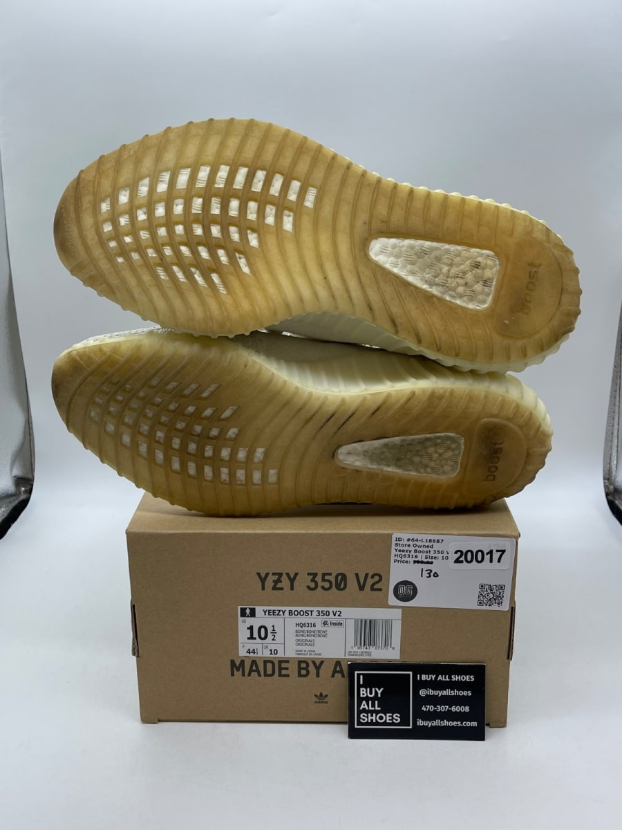 adidas Yeezy Boost 350 V2 Bone 10.5 (Moderately Worn Pre-Owned) - Image 7