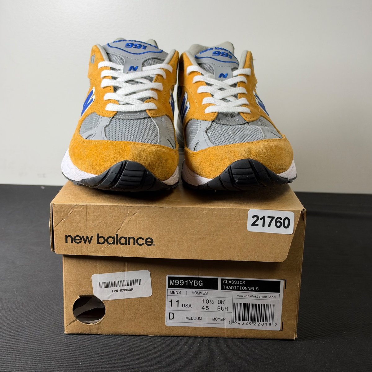 New Balance 991 Yellow Blue (Size 11) - aux