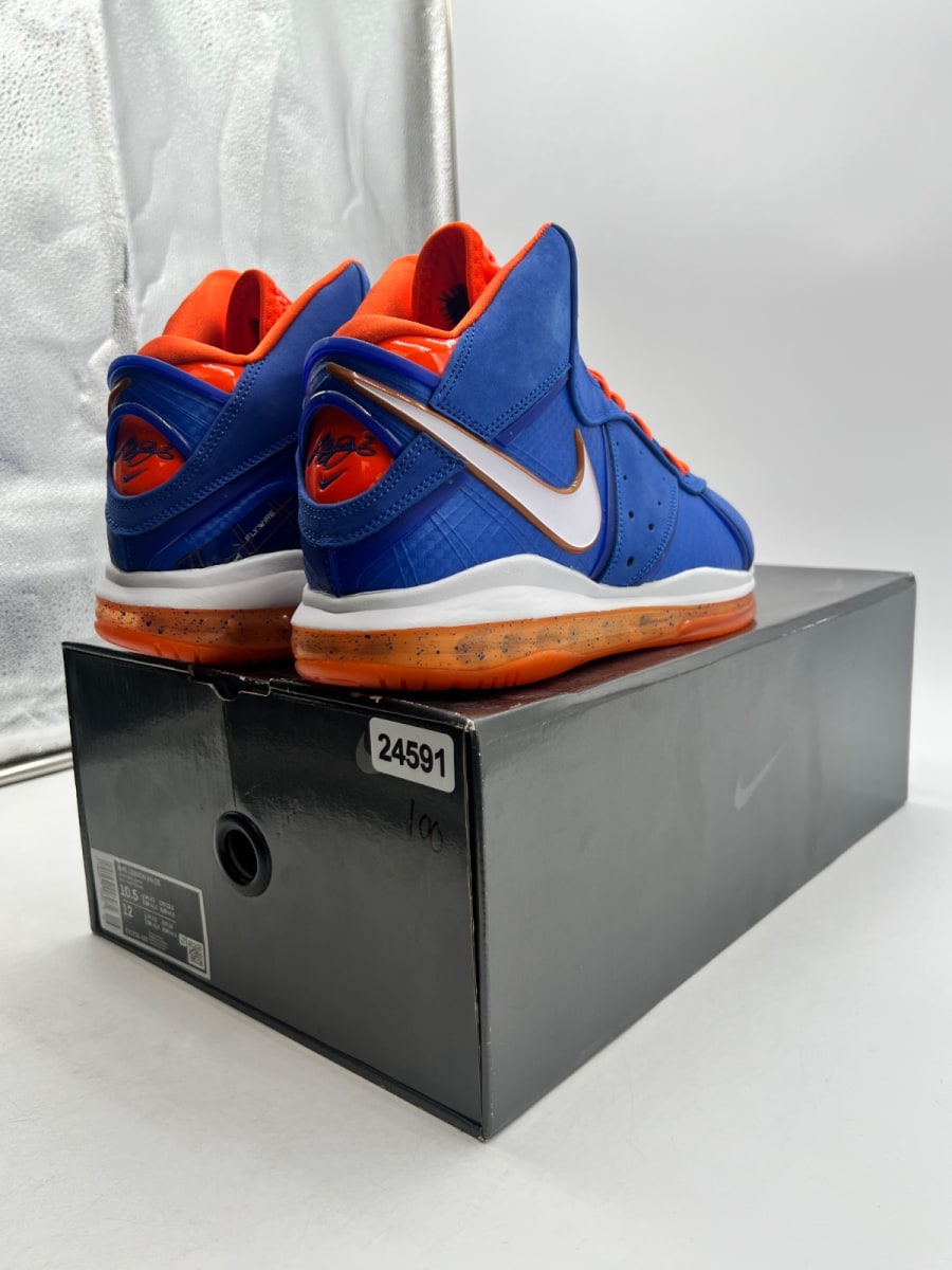 Nike LeBron 8 Hardwood Classic (2021) 10.5 (Lightly Worn Pre-Owned)NikeVarsity Royal/Orange Blaze-Total Orange-White - Image 5