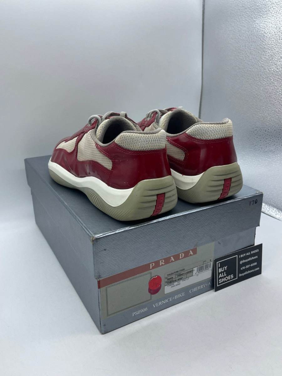 Prada America's Cup 'Red Silver Patent' 8 (Heavily Worn Pre-Owned) - Image 4