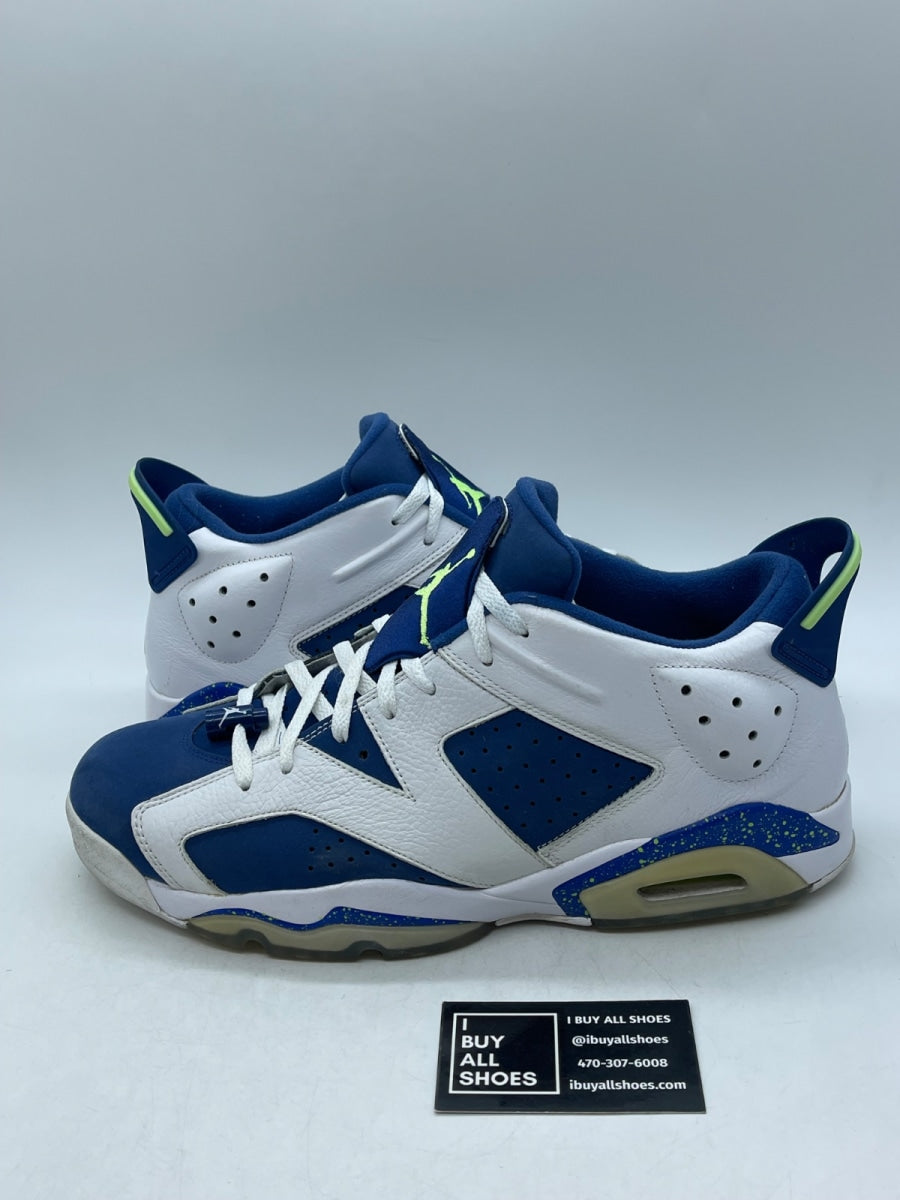 Jordan 6 Retro Low Ghost Green 13 (Heavily Worn Pre-Owned) - Image 1