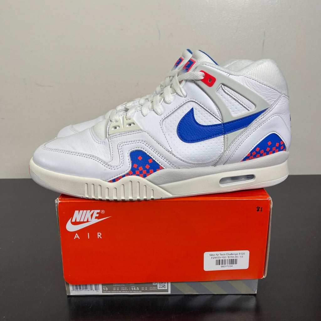 Nike Air Tech Challenge II Pixel Court (2025) 13 (Moderately Worn Pre-Owned)NikeWhite/Royal Blue/Laser Crimson/Pale Ivory/Platinum Tint - Image 3