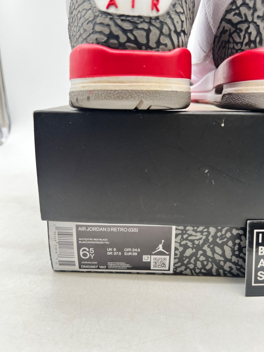 Jordan 3 Retro Fire Red (2022) (GS) 6.5Y (Heavily Worn Pre-Owned) - Image 6