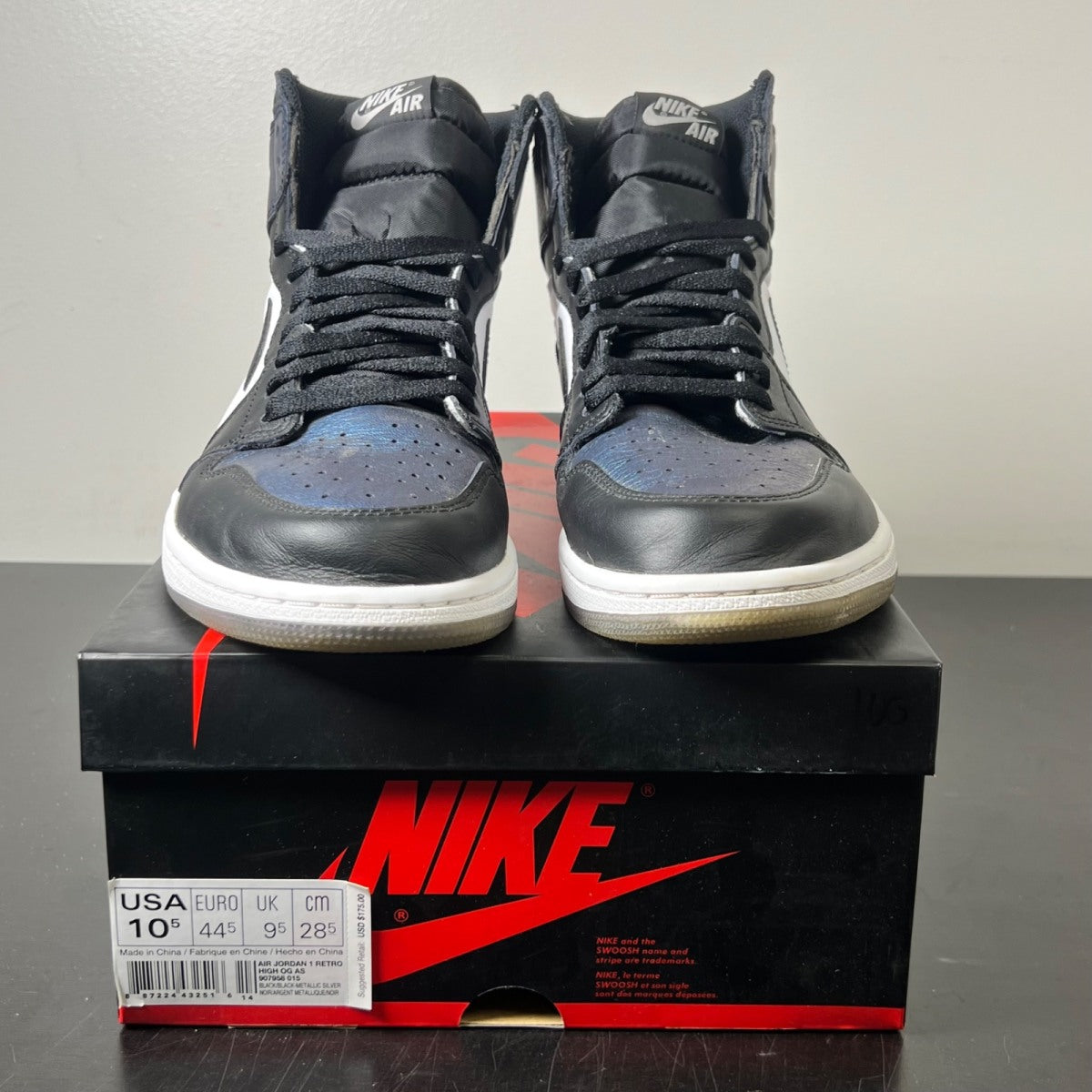 Jordan 1 Retro All-Star Chameleon (2017) 10.5 (Lightly Worn Pre-Owned)JordanBlack/Black-Metallic Silver-White - Image 2