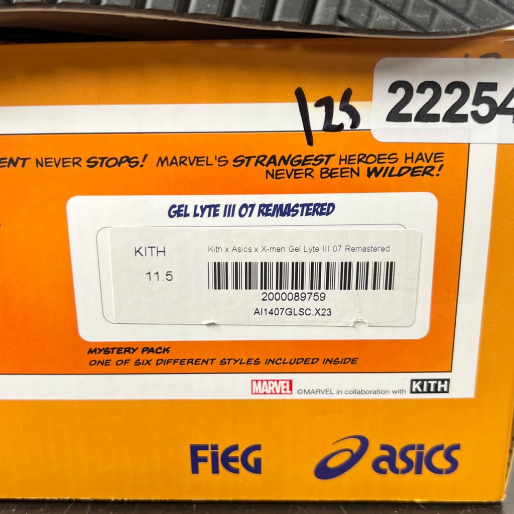 ASICS Gel-Lyte III '07 Remastered Kith Marvel X-Men Wolverine 1980 Opened Box (Trading Card Not Included) 10.5 (Lightly Worn Pre-Owned)ASICSYellow/Brown-Red - Image 6