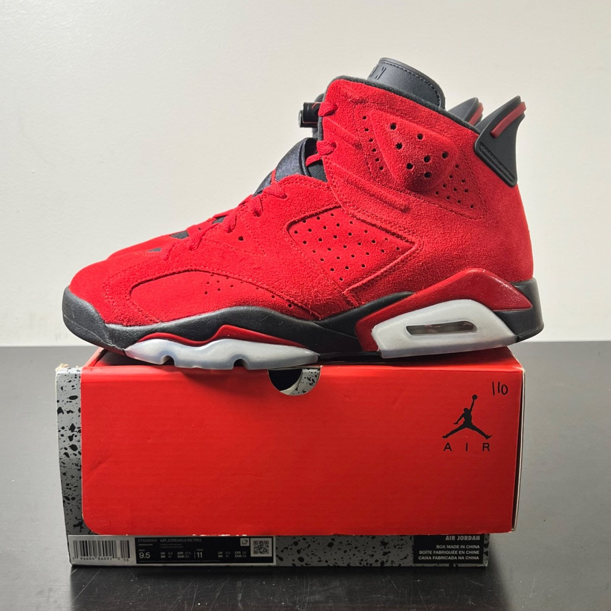 Jordan 6 Retro Toro Bravo 9.5 (Lightly Worn Pre-Owned)JordanVarsity Red/Black - Image 3
