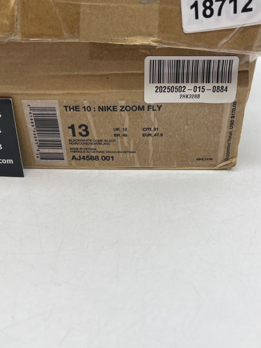 Nike Zoom Fly Off-White Black Silver 13 (Heavily Worn Pre-Owned) - Image 8
