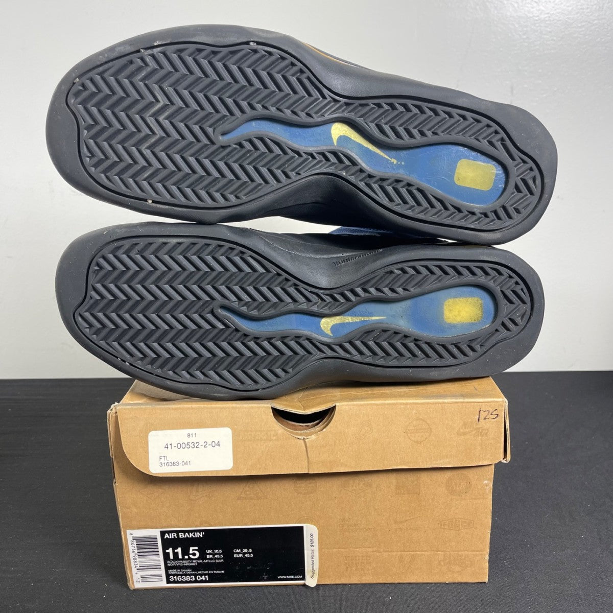 Nike Air Bakin Black Varsity Royal (2008) (Size 11.5) - Image 5