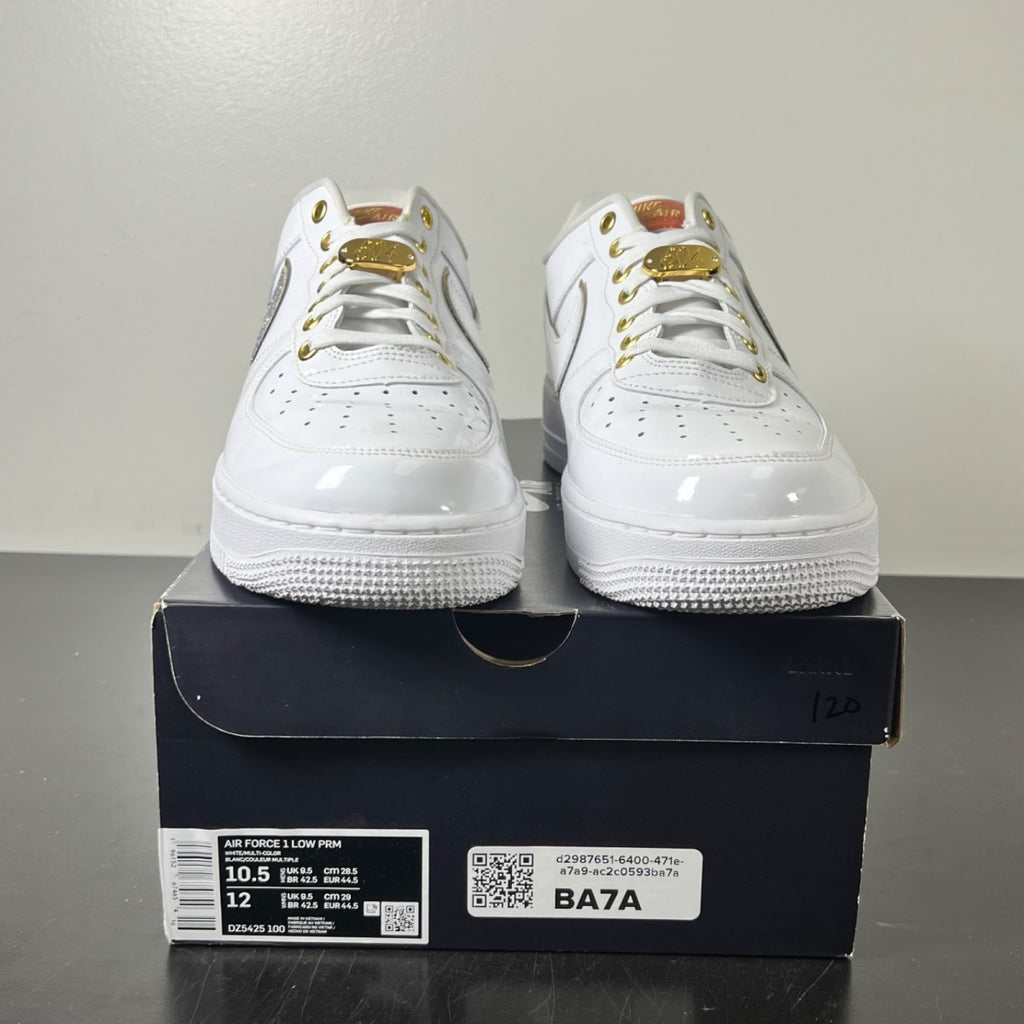 Nike Air Force 1 Low NOLA 10.5 (Lightly Worn Pre-Owned)NikeWhite/Multi-Color-Metallic Gold-University Red - Image 2