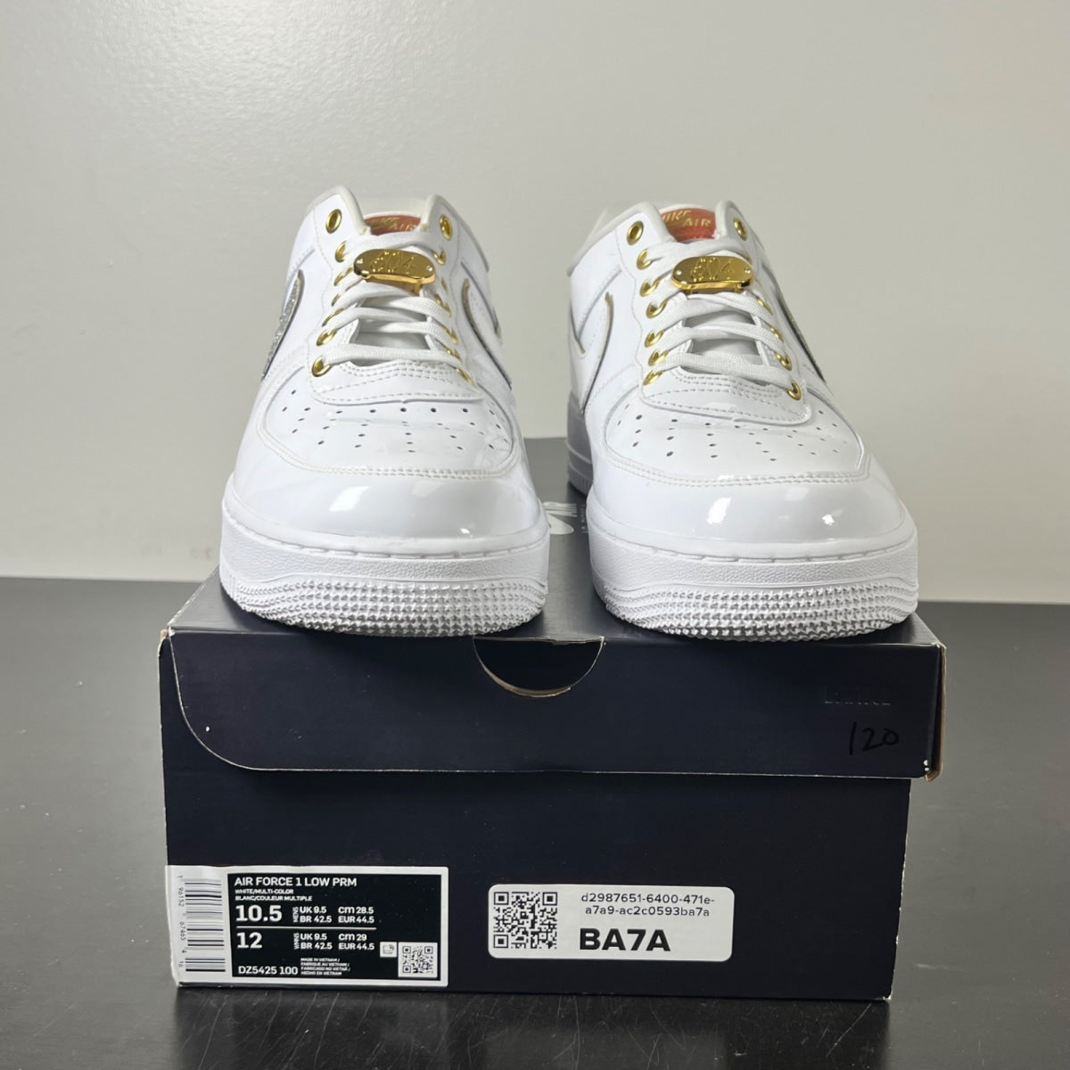 Nike Air Force 1 Low NOLA 10.5 (Lightly Worn Pre-Owned)NikeWhite/Multi-Color-Metallic Gold-University Red - Image 2