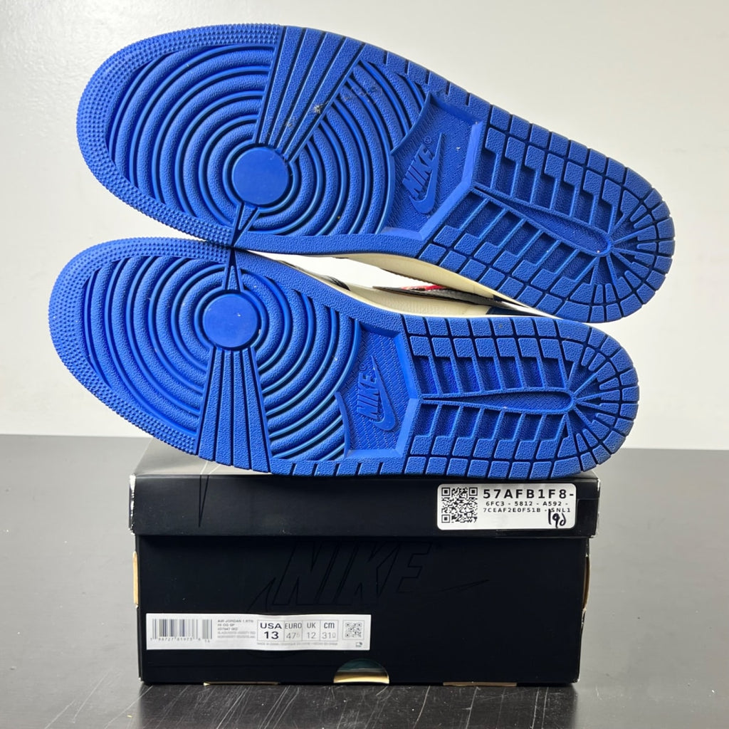 Jordan 1 Retro High OG SP Fragment x Union LA Varsity Red Sport Royal 13 (Lightly Worn Pre-Owned)JordanBlack/White/Varsity Red/Sport Royal - Image 6