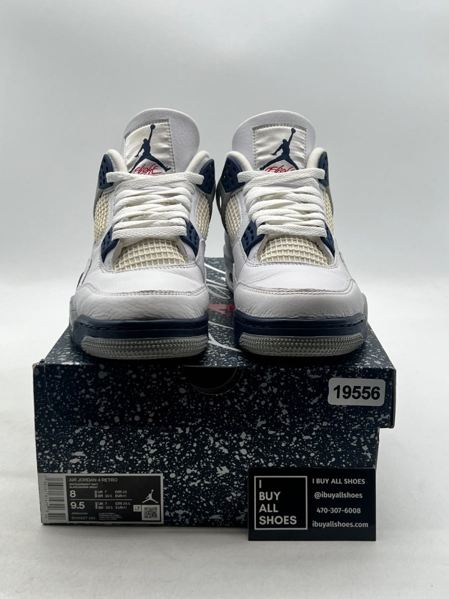Jordan 4 Retro Midnight Navy 8 (Moderately Worn Pre-Owned) - Image 2