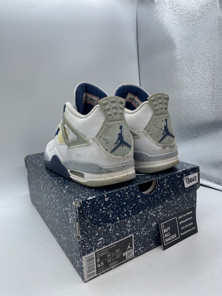 Jordan 4 Retro Midnight Navy 8 (Heavily Worn Pre-Owned) - Image 4