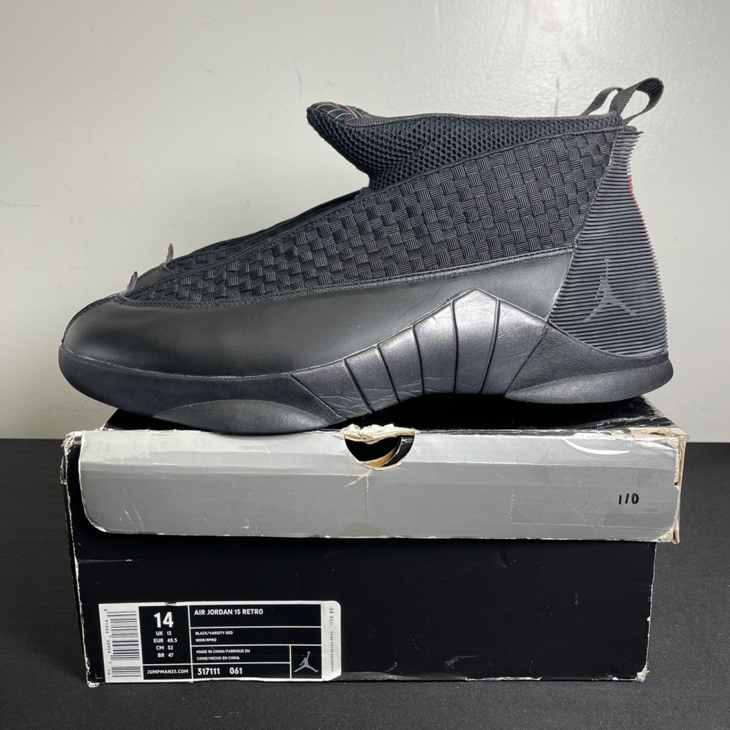 Jordan 15 Retro Black Varsity Red (Size 14) - Image 3