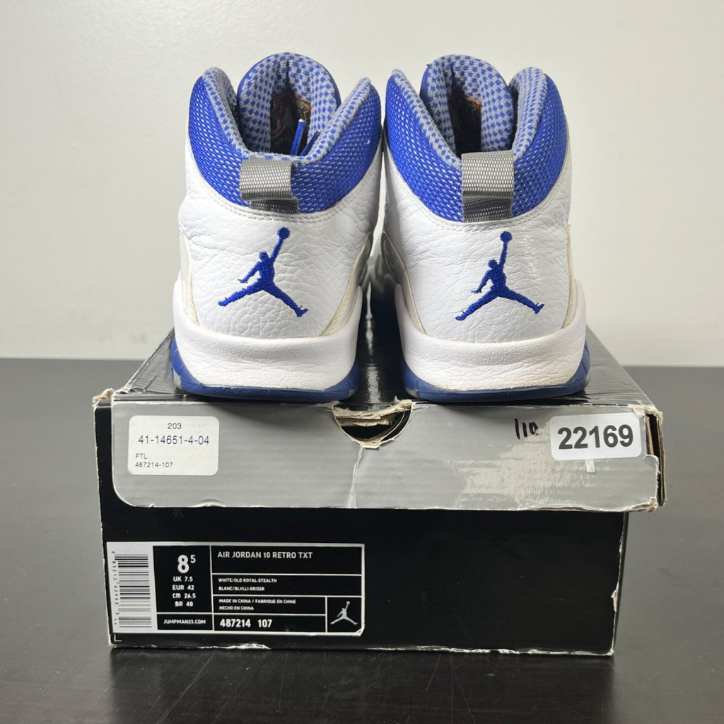 Jordan 10 Retro Old Royal 8.5 (Moderately Worn Pre-Owned)JordanWhite/Old Royal-Stealth - Image 4