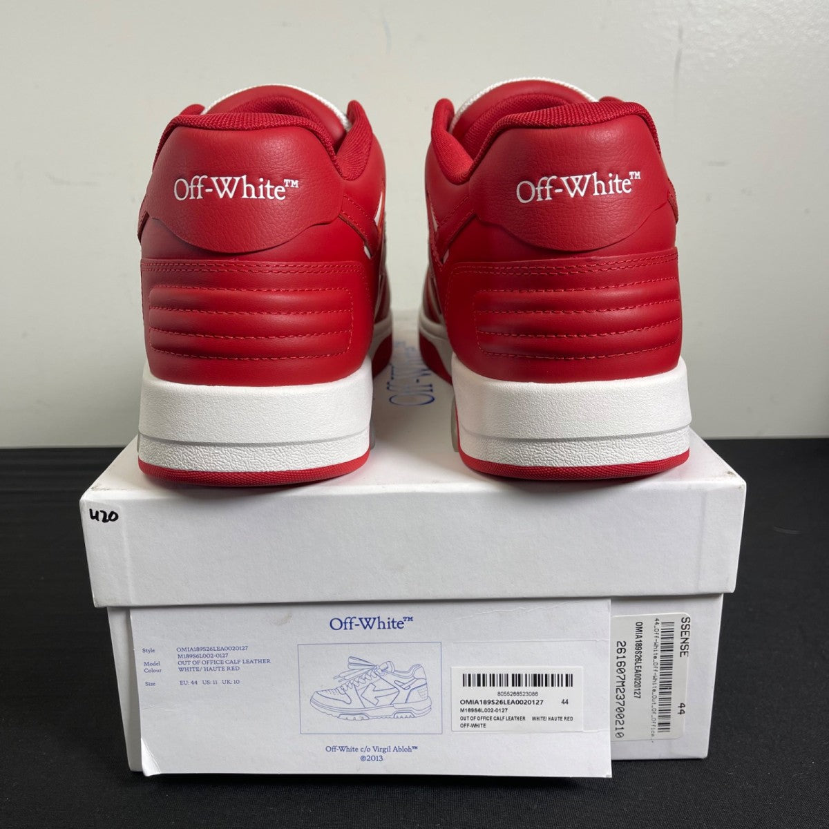 OFF-WHITE Out Of Office Red White 44 (New Pre-Owned)OFF-WHITERed/White - Image 4