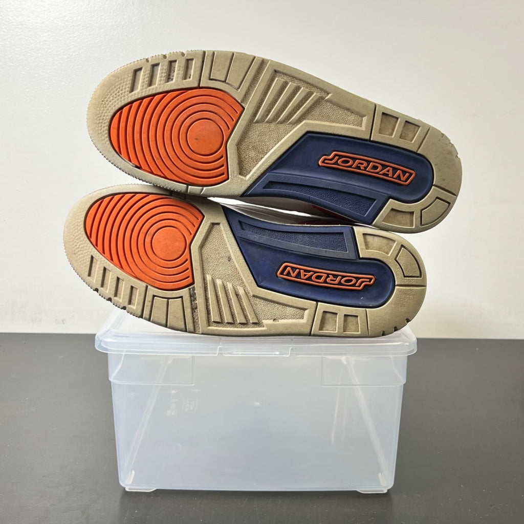Jordan 3 Retro Knicks 8 (Heavily Worn Pre-Owned)JordanWhite/Old Royal-University Orange-Tech Grey - Image 5