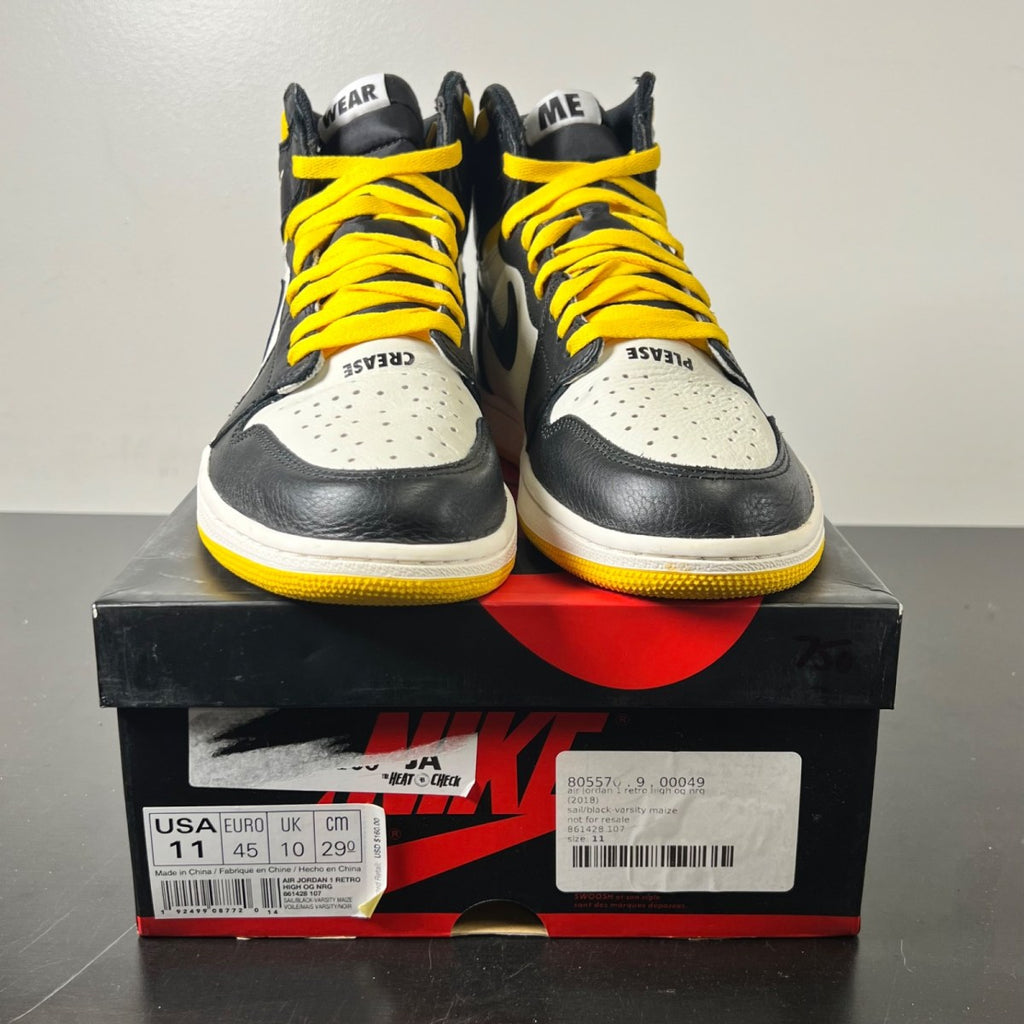 Jordan 1 Retro High Not for Resale Varsity Maize 11 (Lightly Worn Pre-Owned)JordanSail/Black-Varsity Maize - Image 2