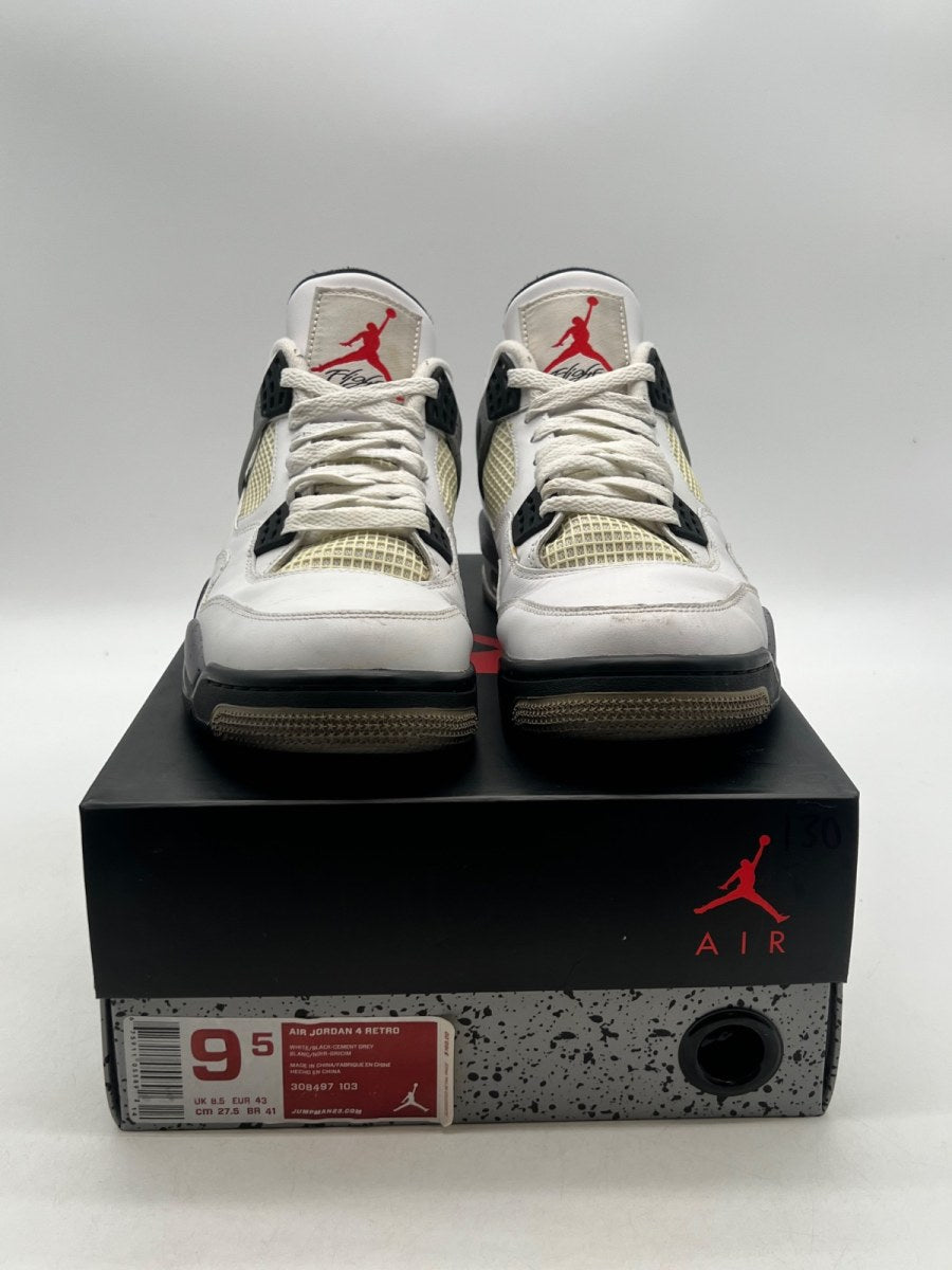 Jordan 4 Retro White Cement (2012) 9.5 (Heavily Worn Pre-Owned)JordanWhite/Black-Tech Grey - Image 2