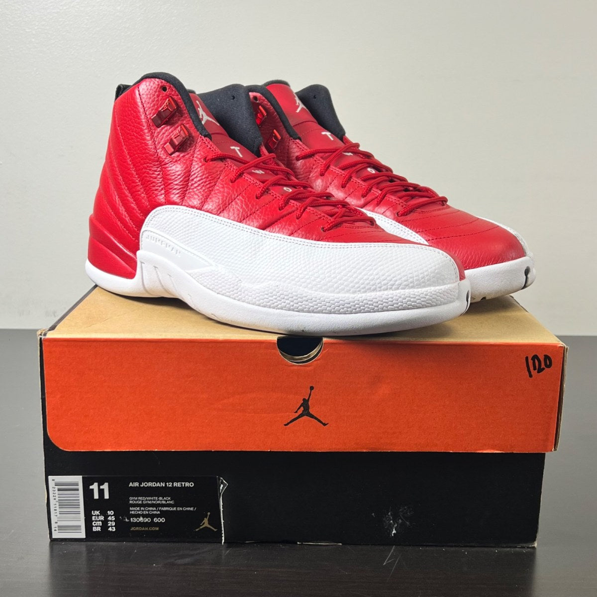 Jordan 12 Retro Gym Red 11 (Lightly Worn Pre-Owned)JordanGym Red/Black-White - Image 1