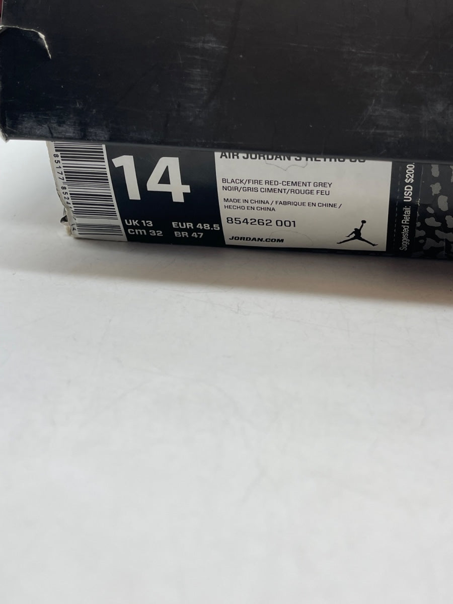 Jordan 3 Retro Black Cement (2018) 14 (Heavily Worn Pre-Owned) - Image 9