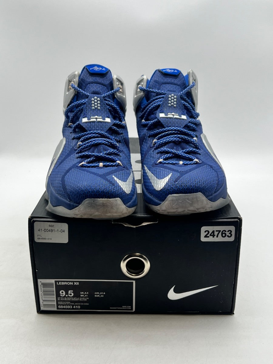 Nike LeBron 12 What If 9.5 (Moderately Worn Pre-Owned)NikeDeep Royal Blue/Metallic Silver/Lyon Blue/White - Image 2