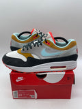 Nike Air Max 1 Graffiti Logo 10 (Moderately Worn Pre-Owned)NikeWhite/Chutney-Dark Smoke Grey-Glacier Ice - Image 1