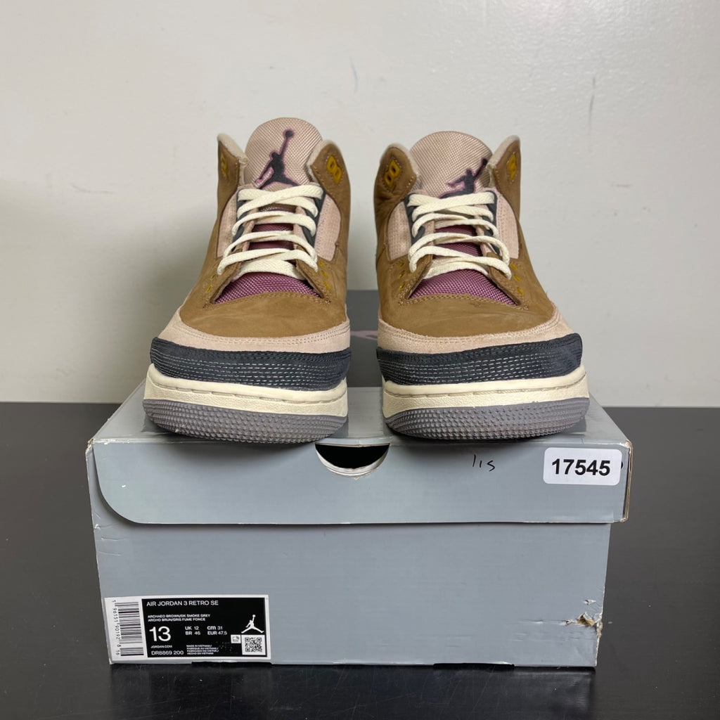 Jordan 3 Retro Winterized Archaeo Brown 13 (Moderately Worn Pre-Owned)JordanArchaeo Brown/Dark Smoke Grey-Fossil Stone-Light Bordeaux-Cement Grey - Image 2