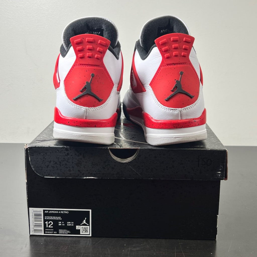 Jordan 4 Retro Red Cement 12 (Lightly Worn Pre-Owned)JordanWhite/Fire Red/Black/Neutral Grey - Image 4