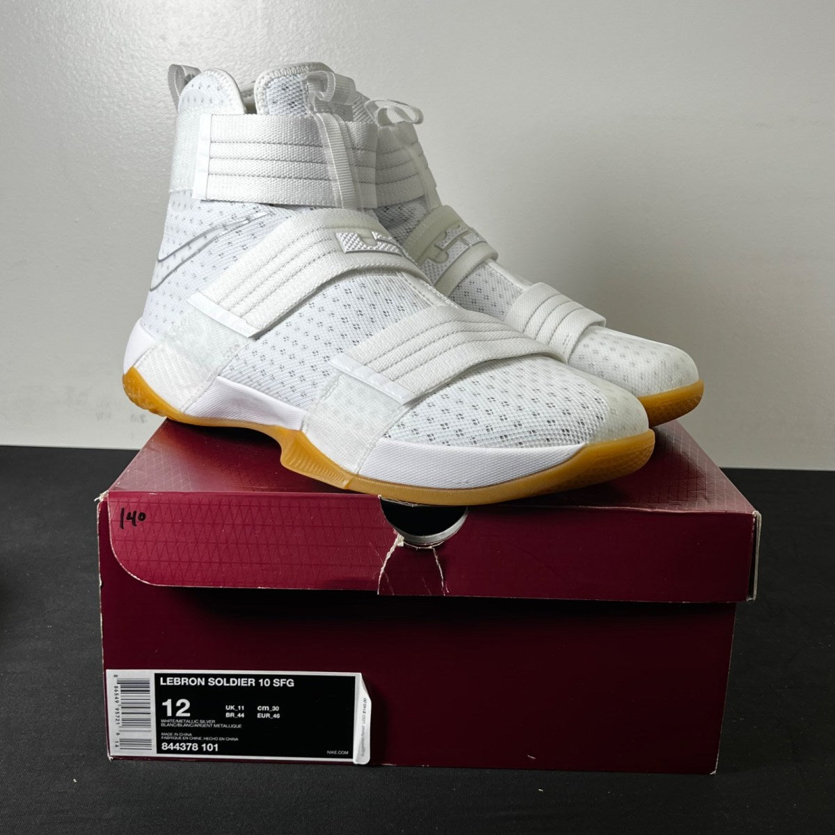 Nike LeBron Zoom Soldier 10 Strive For Greatness 12 (New Pre-Owned)NikeWhite/Metallic Silver-White - Image 1