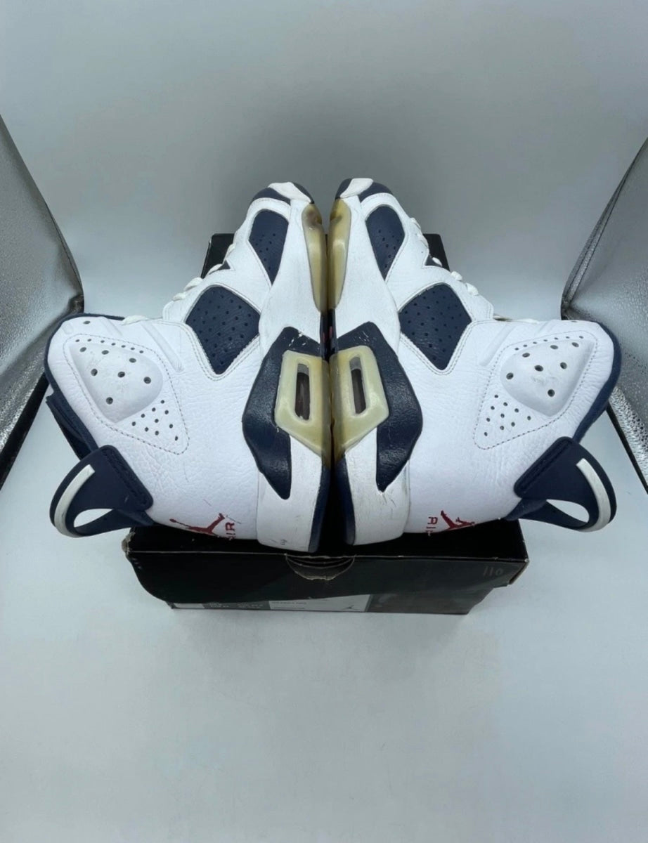 Jordan 6 Retro Olympic London (2012) 9 (Lightly Worn Pre-Owned)JordanWhite/Midnight Navy-Varsity Red - Image 4