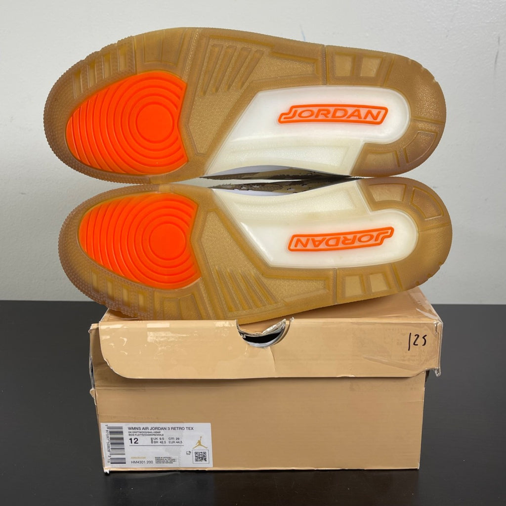 Jordan 3 Retro WNBA Desert Camo (Women's) 12W (Moderately Worn Pre-Owned)JordanDark Driftwood/Sail/Hemp/Velvet Brown/Brilliant Orange/White - Image 5