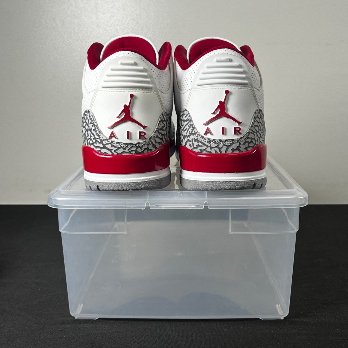 Jordan 3 Retro Cardinal Red 10.5 (New Pre-Owned)JordanWhite/Light Curry-Cardinal Red-Cement Grey - Image 4