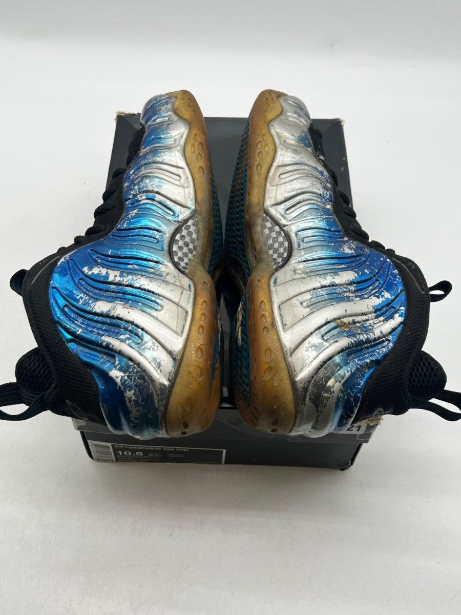 Nike Air Foamposite One Blue Mirror 10.5 (Heavily Worn Pre-Owned)NikeMetallic Silver/Black-Dark Neon Royal-White - Image 9