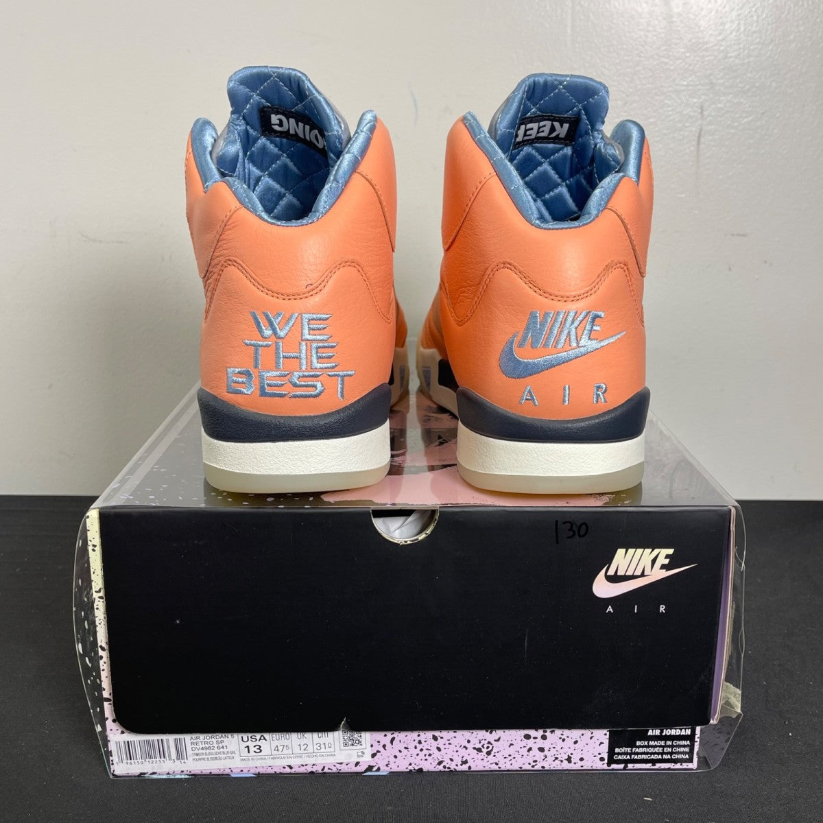 Jordan 5 Retro DJ Khaled We The Best Crimson Bliss 13 (Moderately Worn Pre-Owned)JordanCrimson Bliss/Leche Blue-Sail - Image 4