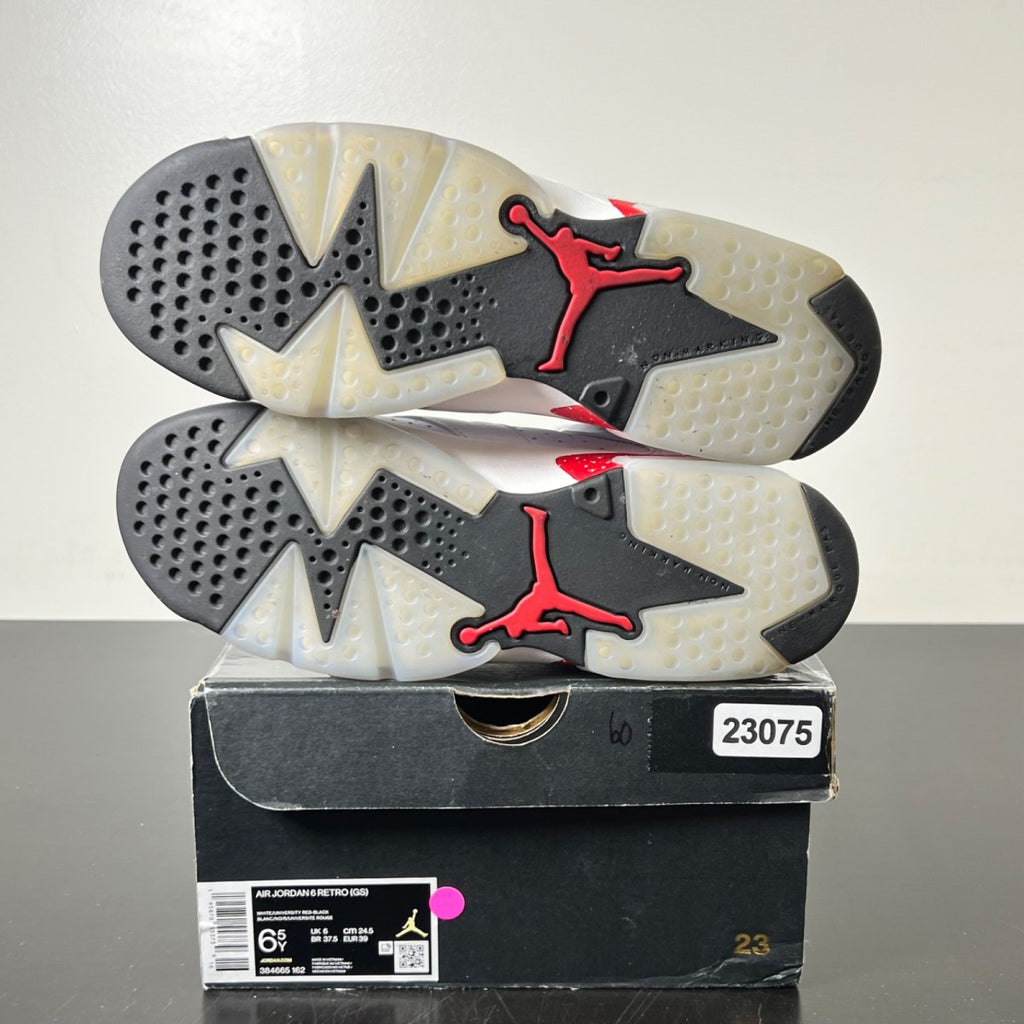 Jordan 6 Retro Red Oreo (GS) 6.5Y (Lightly Worn Pre-Owned)JordanWHITE/UNIVERSITY RED-BLACK - Image 6