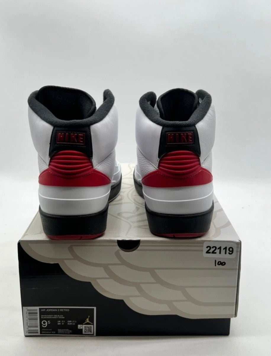 Jordan 2 Retro OG Chicago (2022) 9.5 (Lightly Worn Pre-Owned)JordanWhite/Varsity Red/Black - Image 3