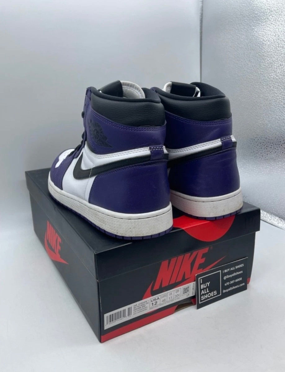 Jordan 1 Retro High Court Purple White 12 (Lightly Worn Pre-Owned)JordanCourt Purple/White-Black - Image 4