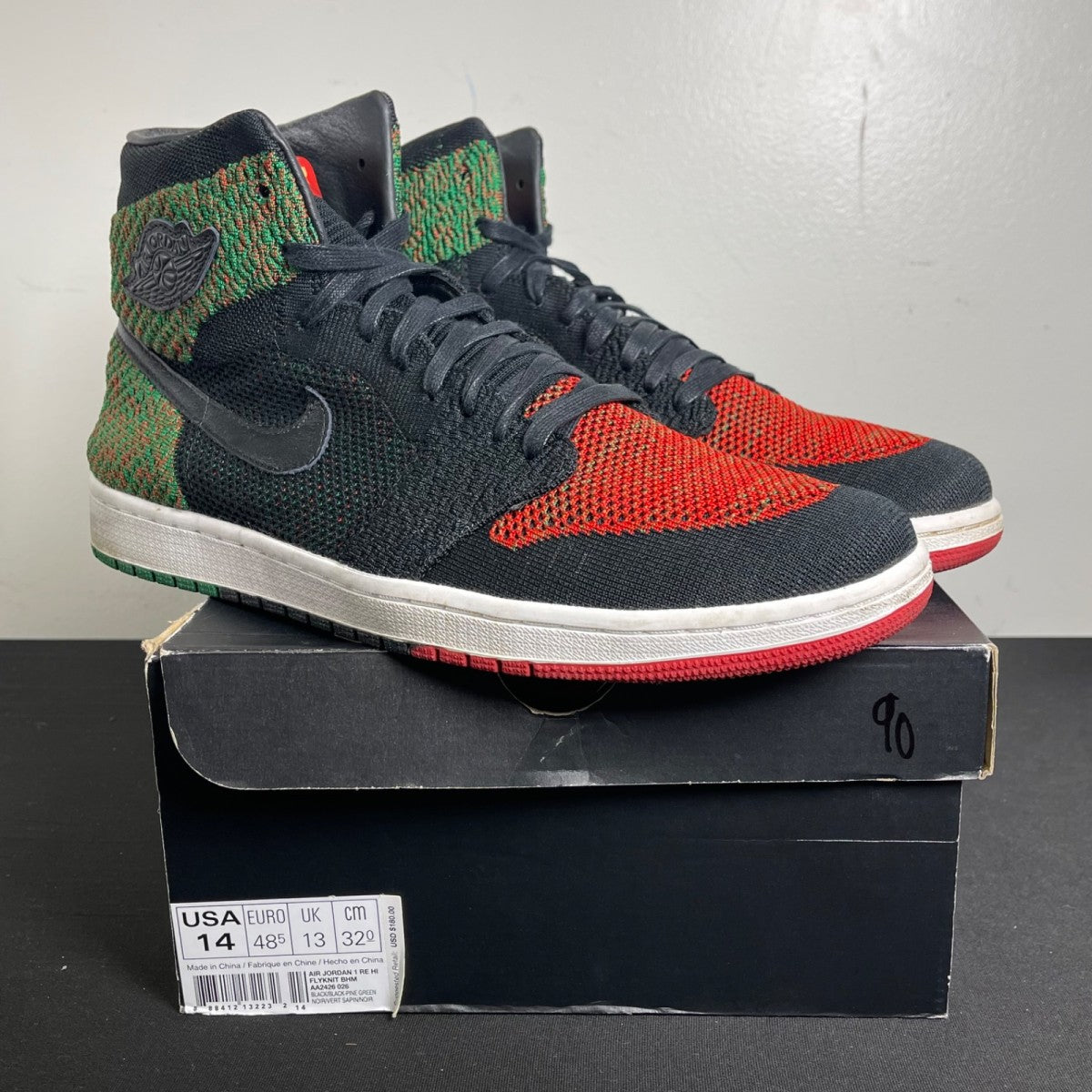Jordan 1 Retro High Flyknit Black History Month (2018) (Size 14) - Image 1