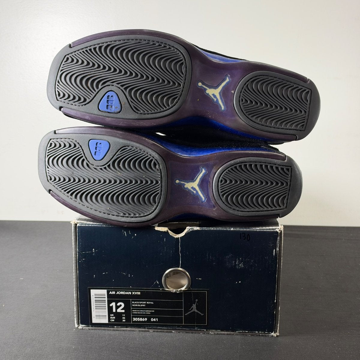 Jordan 18 OG Black Sport Royal (2003) (Size 12) - aux