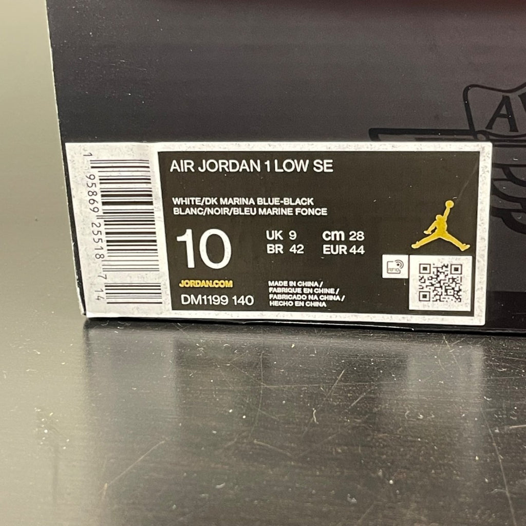Jordan 1 Low SE True Blue 10 (Moderately Worn Pre-Owned)JordanWhite/Grey-True Blue-Black - Image 7